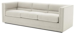 Casa Padrino divano a 3 posti divano grigio chiaro 231 x 86 x H. 73,5 cm - divano soggiorno di lusso