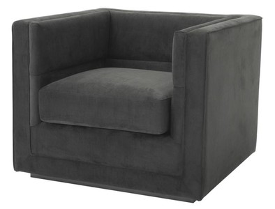 Casa Padrino poltrona di lusso grigio antracite 92 x 86 x H. 73,5 cm - Poltrona di lusso salotto