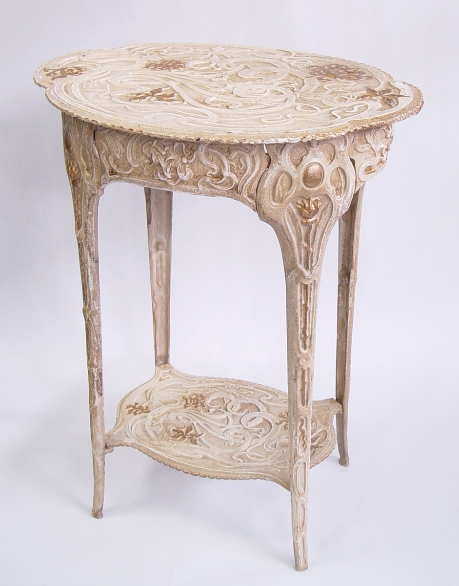 Baroque Wrought iron side table - 46,5 cm x 36 cm x H 60,5 cm - Vintage nostalgia Baroque Wrought iron side table - 46,5 cm x 36 cm x H 60,5 cm - Vintage nostalgia