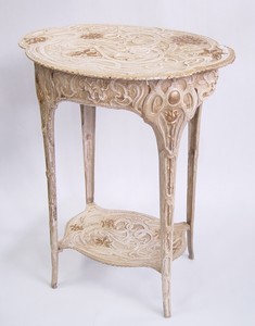 Baroque Wrought iron side table - 46,5 cm x 36 cm x H 60,5 cm - Vintage nostalgia Baroque Wrought iron side table - 46,5 cm x 36 cm x H 60,5 cm - Vintage nostalgia