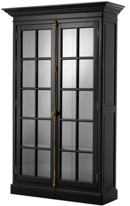 Casa Padrino Gabinete de Sala de Lujo Negro 141 x 48 x H. 233 cm - Edición Limitada