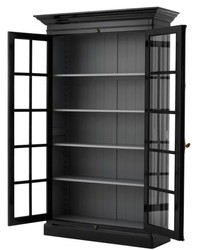Casa Padrino Cabinet de salon de luxe Noir 141 x 48 x H. 233 cm - Edition limitée