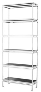 Casa Padrino armario de acero inoxidable con paneles de vidrio negro 90 x 35 x H. 223,5 cm - armario de salón de lujo