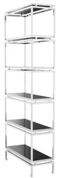 Casa Padrino armario de acero inoxidable con paneles de vidrio negro 90 x 35 x H. 223,5 cm - armario de salón de lujo