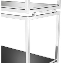Casa Padrino armario de acero inoxidable con paneles de vidrio negro 90 x 35 x H. 223,5 cm - armario de salón de lujo