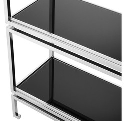 Casa Padrino armario de acero inoxidable con paneles de vidrio negro 90 x 35 x H. 223,5 cm - armario de salón de lujo