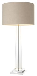 Casa Padrino lampe de table en verre de luxe avec abat-jour gris - meuble de l'hôtel