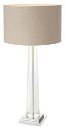 Casa Padrino lampe de table en verre de luxe avec abat-jour gris - meuble de l'hôtel