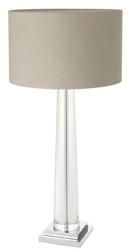 Casa Padrino lampe de table en verre de luxe avec abat-jour gris - meuble de l'hôtel