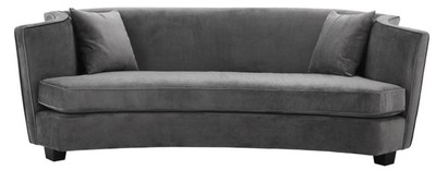 Casa Padrino Luxus Sofa Grau 226 x 110 x H. 74 cm - Luxus Wonzimmer Möbel