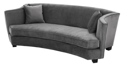 Casa Padrino Luxus Sofa Grau 226 x 110 x H. 74 cm - Luxus Wonzimmer Möbel