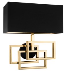 Casa Padrino applique murale design en or avec abat-jour noir 35 x 18 x H. 38 cm - applique murale de luxe
