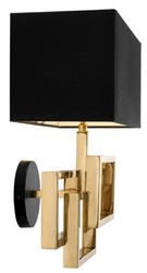 Casa Padrino applique murale design en or avec abat-jour noir 35 x 18 x H. 38 cm - applique murale de luxe