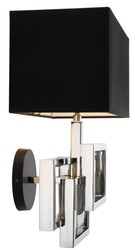 Casa Padrino design wall light in silver with black lampshade 35 x 18 x H. 38 cm - luxury wall lamp