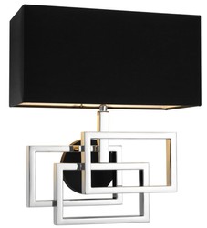 Casa Padrino design wall light in silver with black lampshade 35 x 18 x H. 38 cm - luxury wall lamp