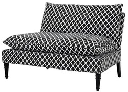 Casa Padrino salon canapé noir / blanc 129,5 x 91 x H. 89 cm - meubles design