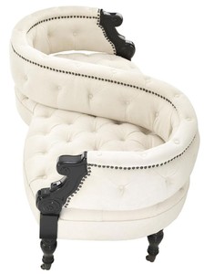 Casa Padrino 2-seitiges Sofa auf Rollen 130 x 70 x H. 66 cm - Luxus Hotel Kollektion