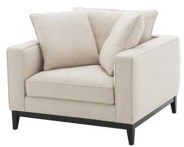 Poltrona da salotto di lusso di Casa Padrino colore naturale 116 x 106 x H. 94 cm - mobili di lusso