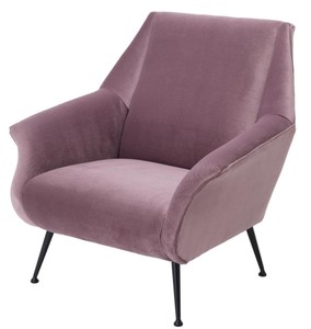 Casa Padrino luxury armchair in purple with black legs 88 x 80 x H. 91 cm - designer club furniture
