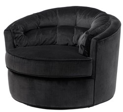 Casa Padrino chaise pivotante noir 90 x 86 x H. 72 cm - qualité de luxe