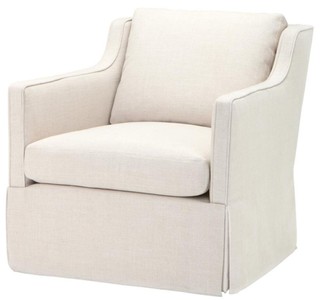 Casa Padrino sedia soggiorno sedia naturale 81 x 95 x H. 82,5 cm - sedia girevole di lusso