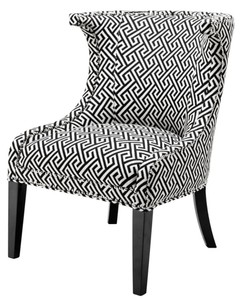 Casa Padrino fauteuil en noir / blanc 66 x 60 x H. 91 cm - fauteuils de luxe