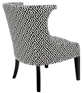 Casa Padrino Sessel in schwarz / weiß 66 x 60 x H. 91 cm - Luxus Ohrensessel