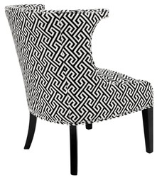 Casa Padrino sillón en negro / blanco 66 x 60 x H. 91 cm - sillones de lujo