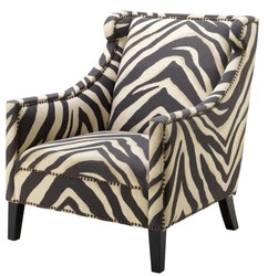 Casa Padrino fauteuil en design zèbre 74 x 81 x H. 89 cm - fauteuil de salon de luxe