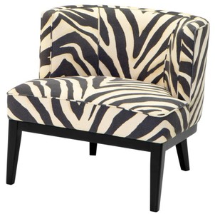 Casa Padrino armchair in zebra design 78 x 74 x H. 77 cm - luxury living room armchair