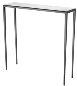 Casa Padrino consolle da salotto in bronzo con piano in marmo bianco 90 x 24,5 x H. 90 cm - mobili di lusso