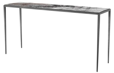 Casa Padrino consolle da salotto in bronzo con piano in marmo bianco 152 x 40 x H. 76 cm - mobili di lusso