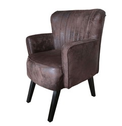 Luxury ladies salon chair Brown leather optic / black from the luxury collection of Casa Padrino - Hotel Cafe Restaurant Furniture Furnishings