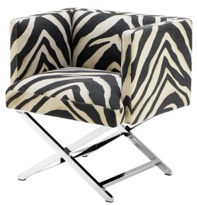 Poltrona di lusso di Casa Padrino in zebra design 68 x 57 x H. 74 cm - Arredi in stile Art Deco