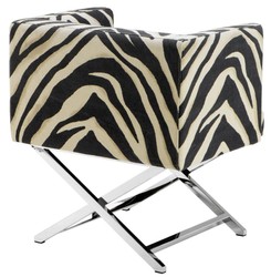 Poltrona di lusso di Casa Padrino in zebra design 68 x 57 x H. 74 cm - Arredi in stile Art Deco