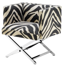 Poltrona di lusso di Casa Padrino in zebra design 68 x 57 x H. 74 cm - Arredi in stile Art Deco
