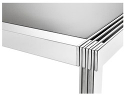 Casa Padrino mesa de comedor de lujo en plata con humo de vidrio 195 x 100 x H. 78 cm - de lujo de la calidad