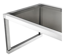 Casa Padrino mesa de comedor de lujo en plata con humo de vidrio 195 x 100 x H. 78 cm - de lujo de la calidad