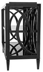Casa Padrino armario de sala de estar Negro 124 x 46 x H. 90 cm - mueble de estantería de lujo