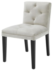 Casa Padrino sedia da pranzo di lusso in grigio chiaro con gambe nere 50 x 59 x H. 79 cm - mobili da pranzo