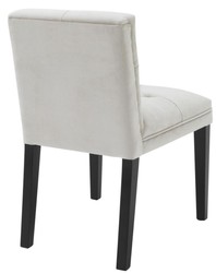 Casa Padrino chaise à manger luxueuse en gris clair avec jambes noires 50 x 59 x H. 79 cm - mobilier de salle à manger