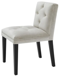 Casa Padrino chaise à manger luxueuse en gris clair avec jambes noires 50 x 59 x H. 79 cm - mobilier de salle à manger