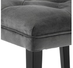 Casa Padrino chaise à manger de luxe en gris foncé avec des jambes noires 50 x 59 x H. 79 cm - mobilier de salle à manger
