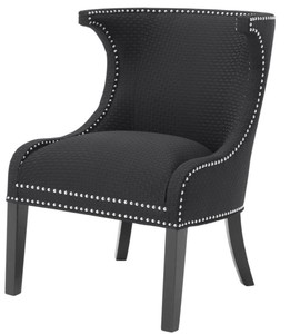 Casa Padrino Luxury Armchair / Ear-Chair Black 66 x 60 x H. 91 cm - Limited Edition