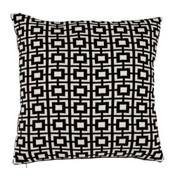 Casa Padrino almohada de lujo 50 x H. 50 cm negro / blanco - accesorios de sala de estar