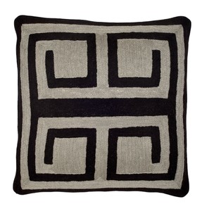 Casa Padrino Coussin Designer Noir et Gris 50 x H. 50 cm - Coussin De Luxe