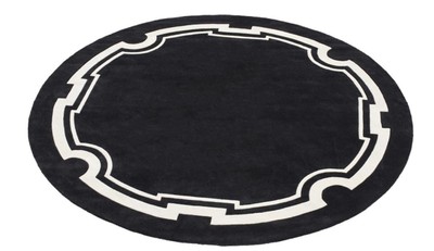 Casa Padrino Luxury Designer Carpet Black / White Diameter 280 cm - Limited Edition