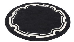 Casa Padrino Luxury Designer Carpet Black / White Diameter 280 cm - Limited Edition
