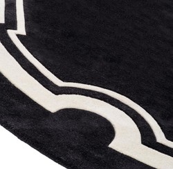 Casa Padrino Luxury Designer Carpet Black / White Diameter 280 cm - Limited Edition