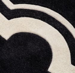 Casa Padrino Luxury Designer Carpet Black / White Diameter 280 cm - Limited Edition